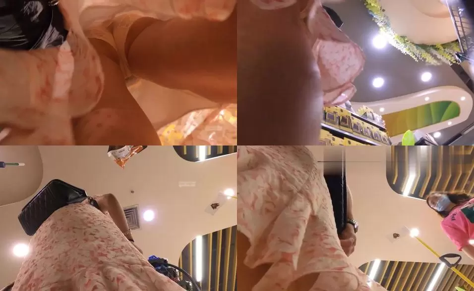 大神尾随偷拍-两个美女裙底风光花长裙少妇性感透明粉内+和老公逛商场的白裙小少妇性感透明白内