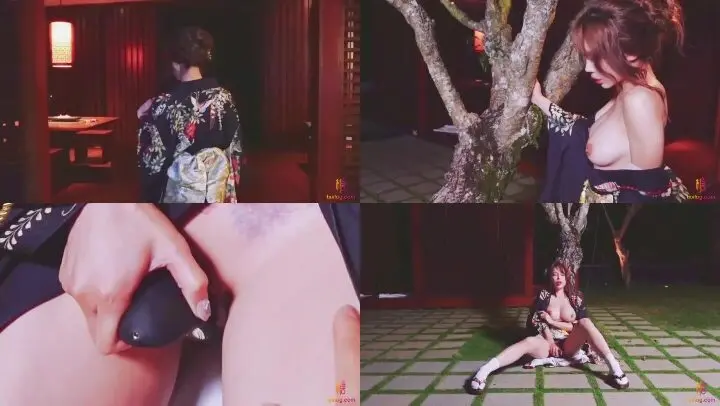 台湾辣妹和服美乳正妹露天自慰 骚气荡样真想来一炮