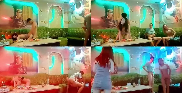 歌厅探花陈先生-唱唱歌点两颜值美女4P大战 伸进衣服摸摸奶子 蹲着口交在沙发上操 后入孟顶屁股抽插猛操
