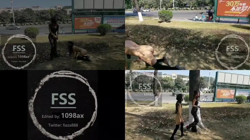 推特网红 冯珊珊 户外露出福利 45.小猪主人牵着公园散步