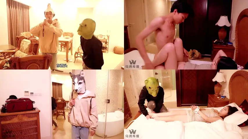 乌鸦传媒WY0011居家少女被两个傻贼无套内射